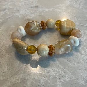 GLASS Bead and stone bracelet